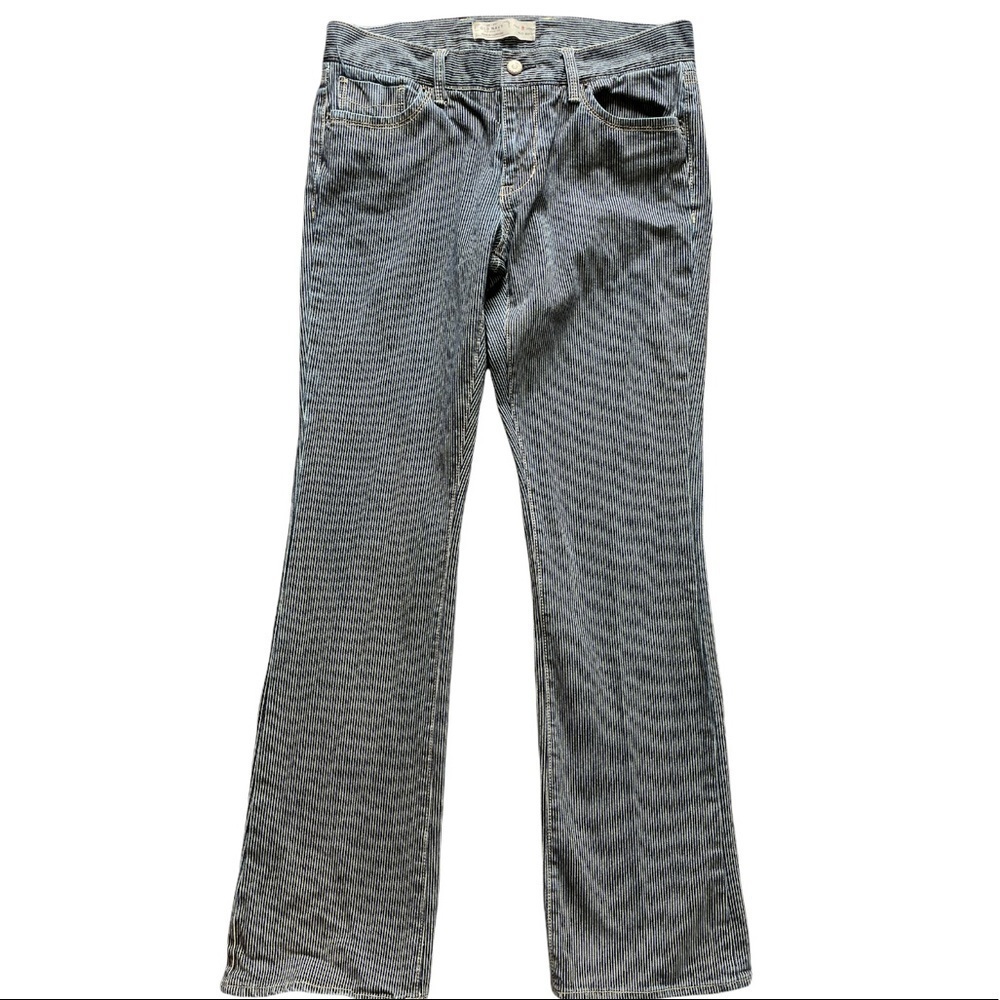 Old Navy Blue Pinstripes Mid Rise Stretch Jeans. Size 8